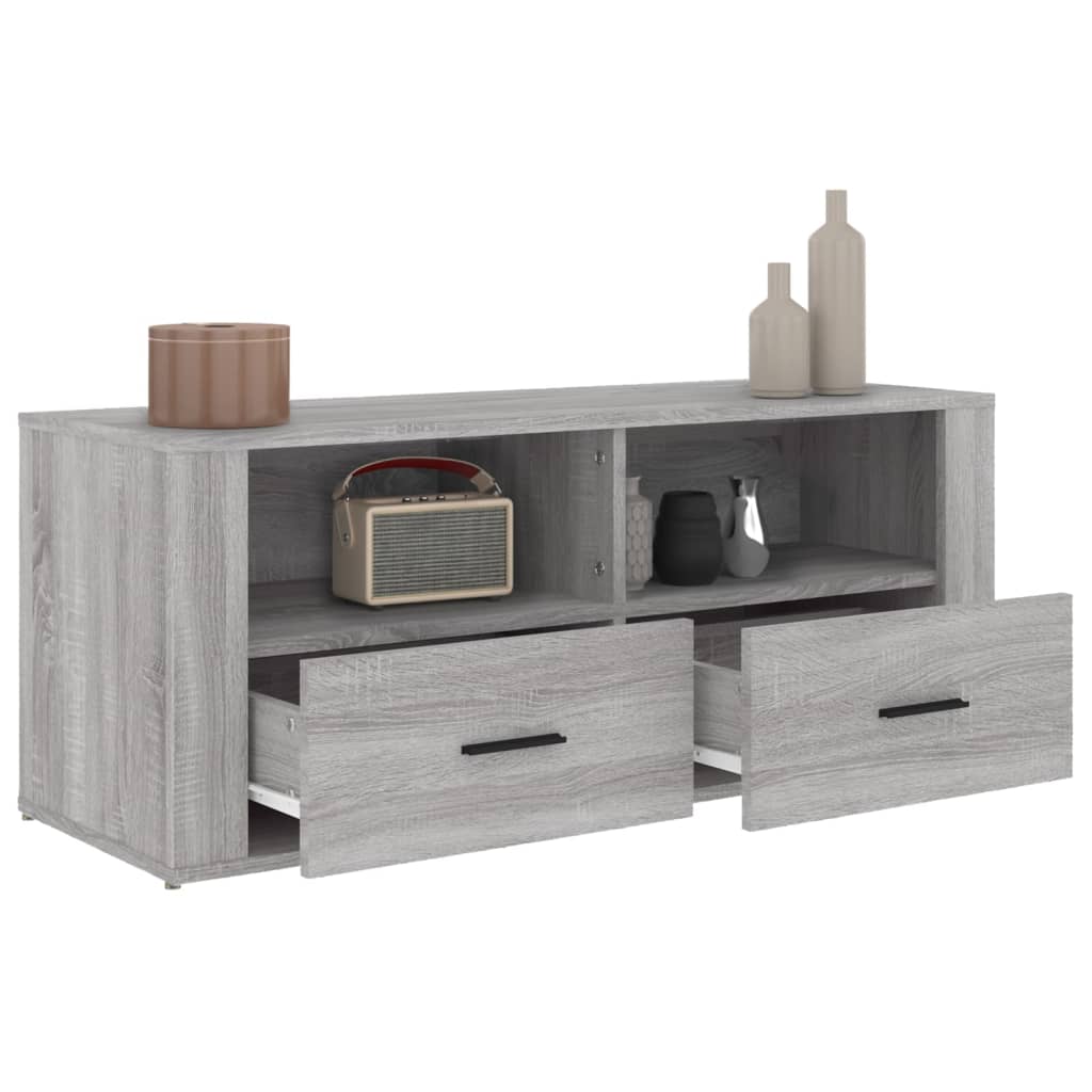 vidaXL TV Cabinet Grey Sonoma 100x35x40 cm Engineered Wood