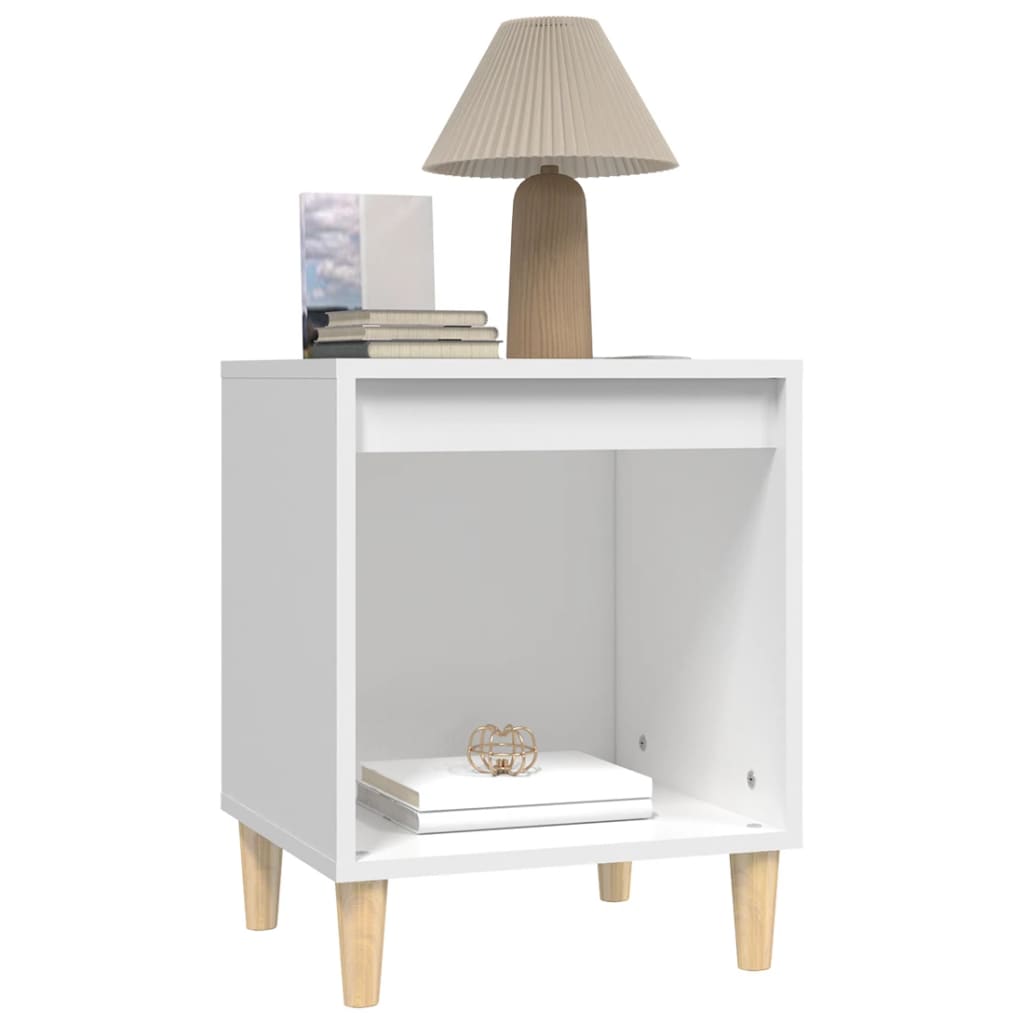 vidaXL Bedside Cabinet White 40x35x50 cm Engineered Wood