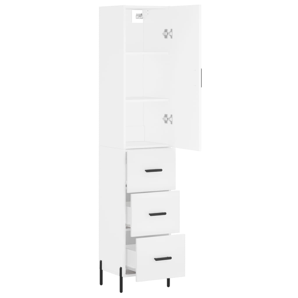 vidaXL Highboard White 34.5x34x180 cm Engineered Wood