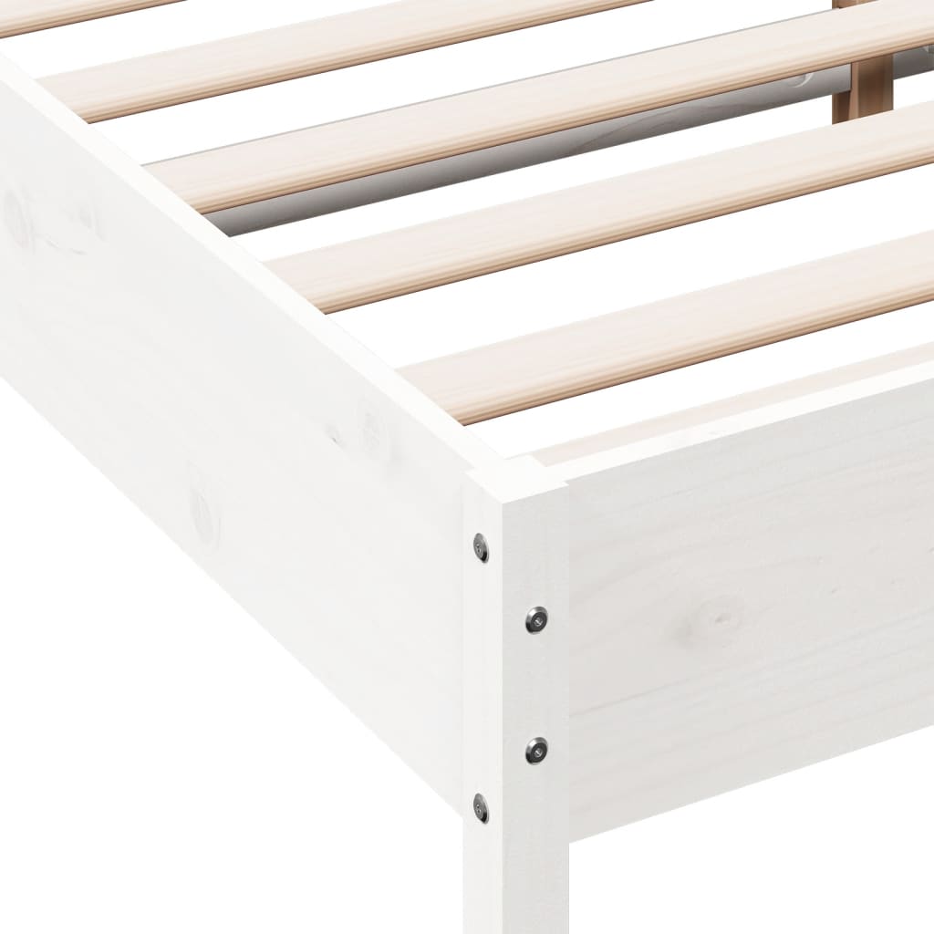 vidaXL Bed Frame without Mattress White 180x200 cm Super King Solid Wood Pine