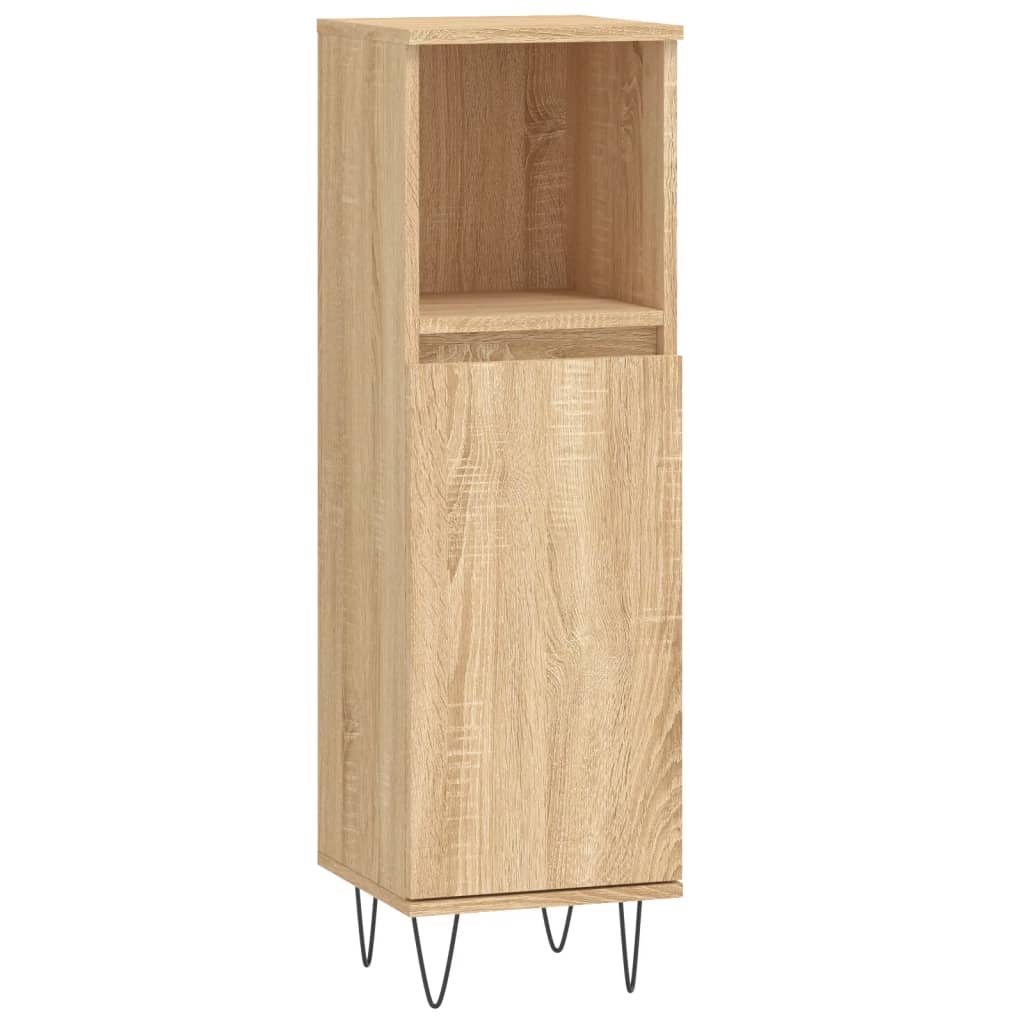 vidaXL Bathroom Cabinet Sonoma Oak 30x30x100 cm Engineered Wood