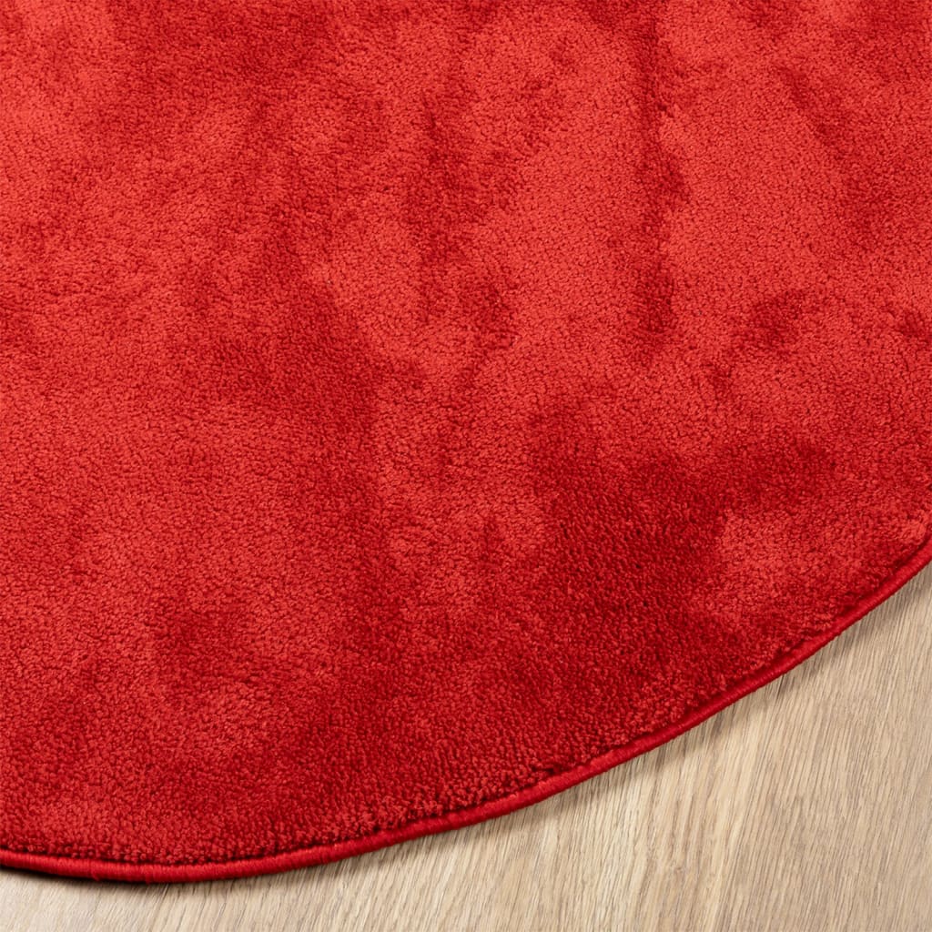 vidaXL Rug OVIEDO Short Pile Red Ø 80 cm