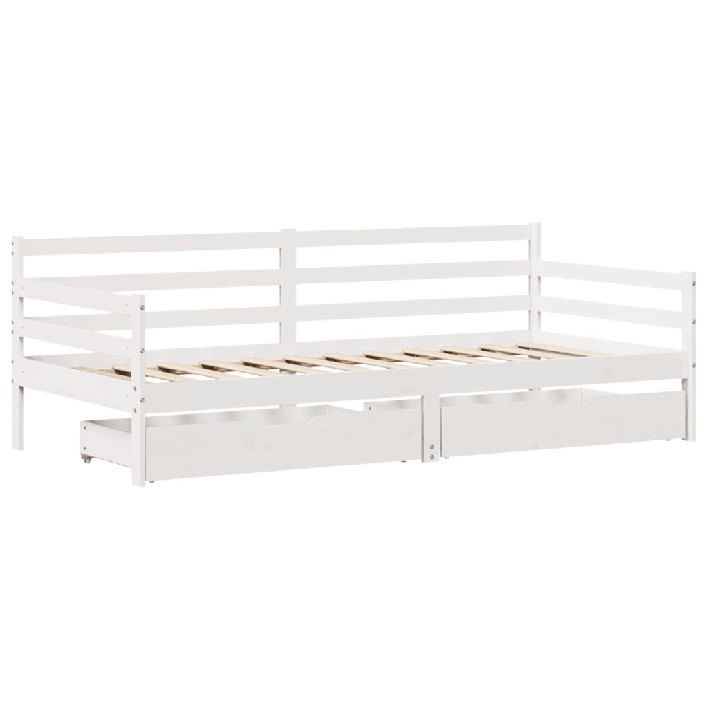 vidaXL Daybed with Drawers without Mattress 90x200 cm Solid Wood