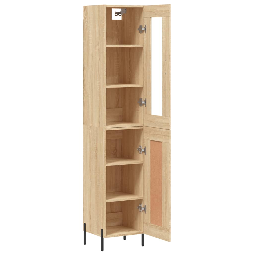 vidaXL Highboard Sonoma Oak 34.5x34x180 cm Engineered Wood