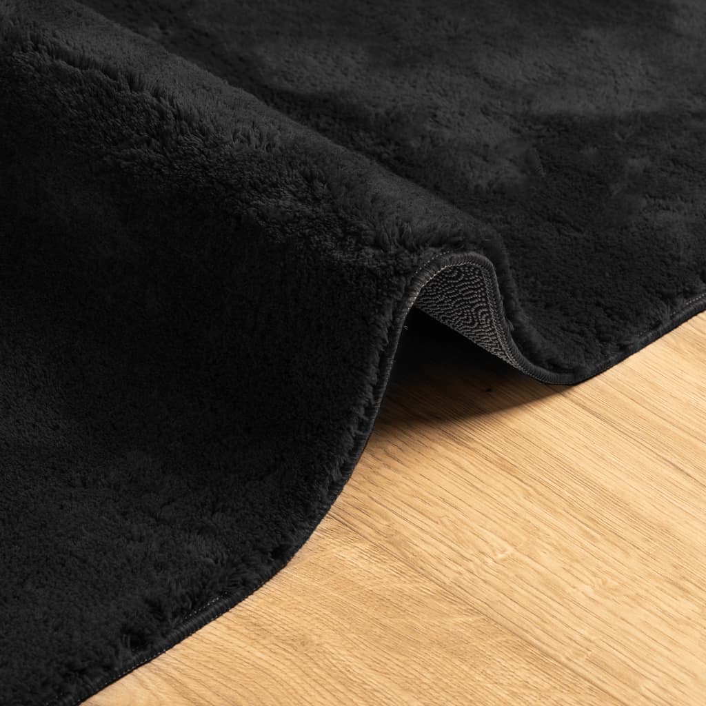 vidaXL Rug HUARTE Short Pile Soft and Washable Black 80x150 cm