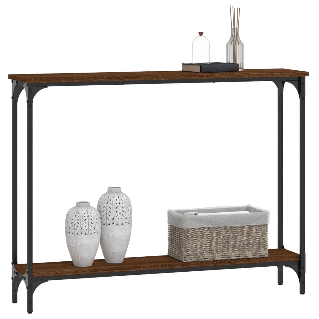 vidaXL Console Table Brown Oak 100x22.5x75 cm Engineered Wood