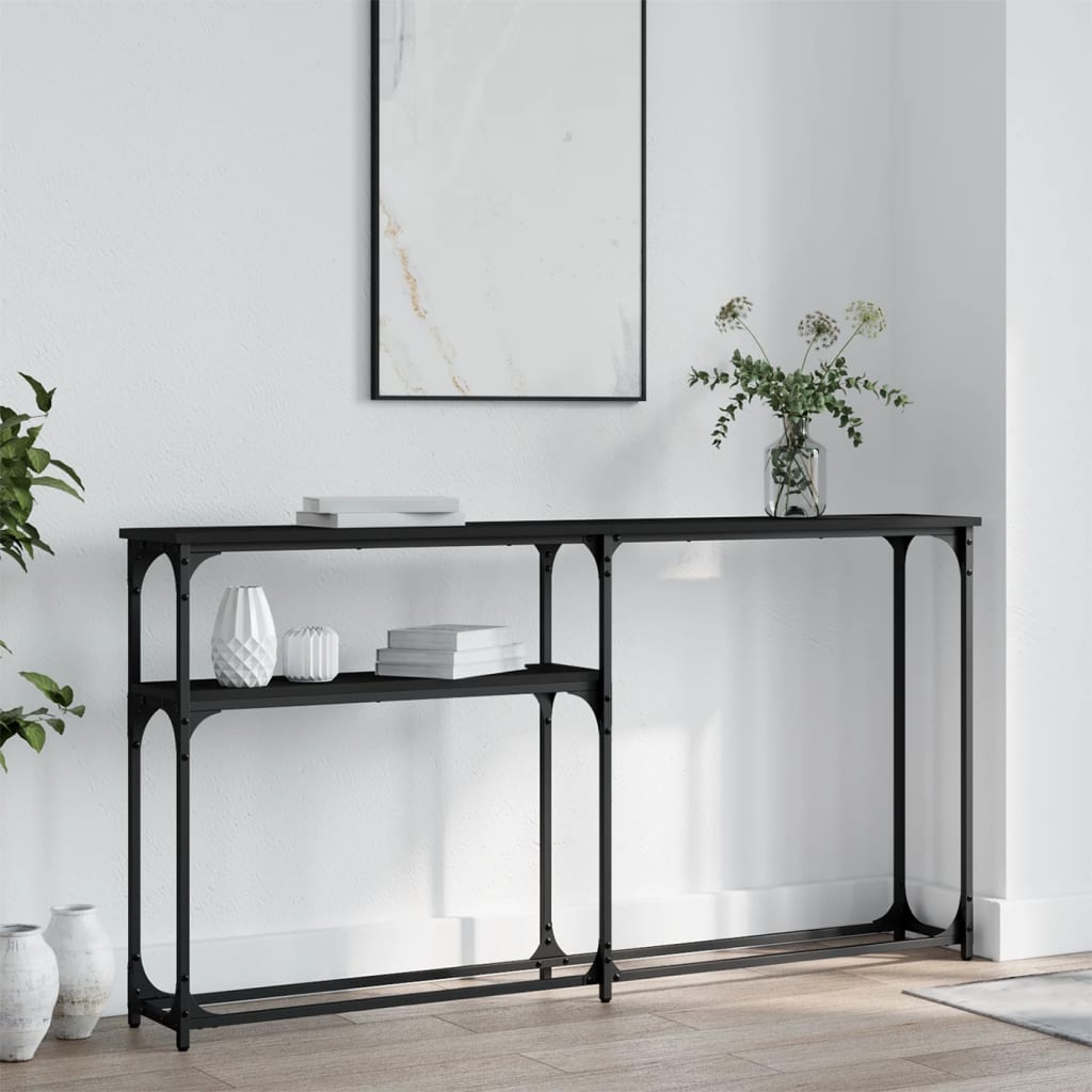 vidaXL Console Table Black 145x22.5x75 cm Engineered Wood