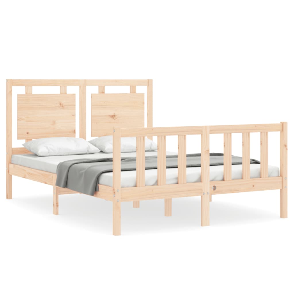 vidaXL Bed Frame without Mattress Double Solid Wood Pine