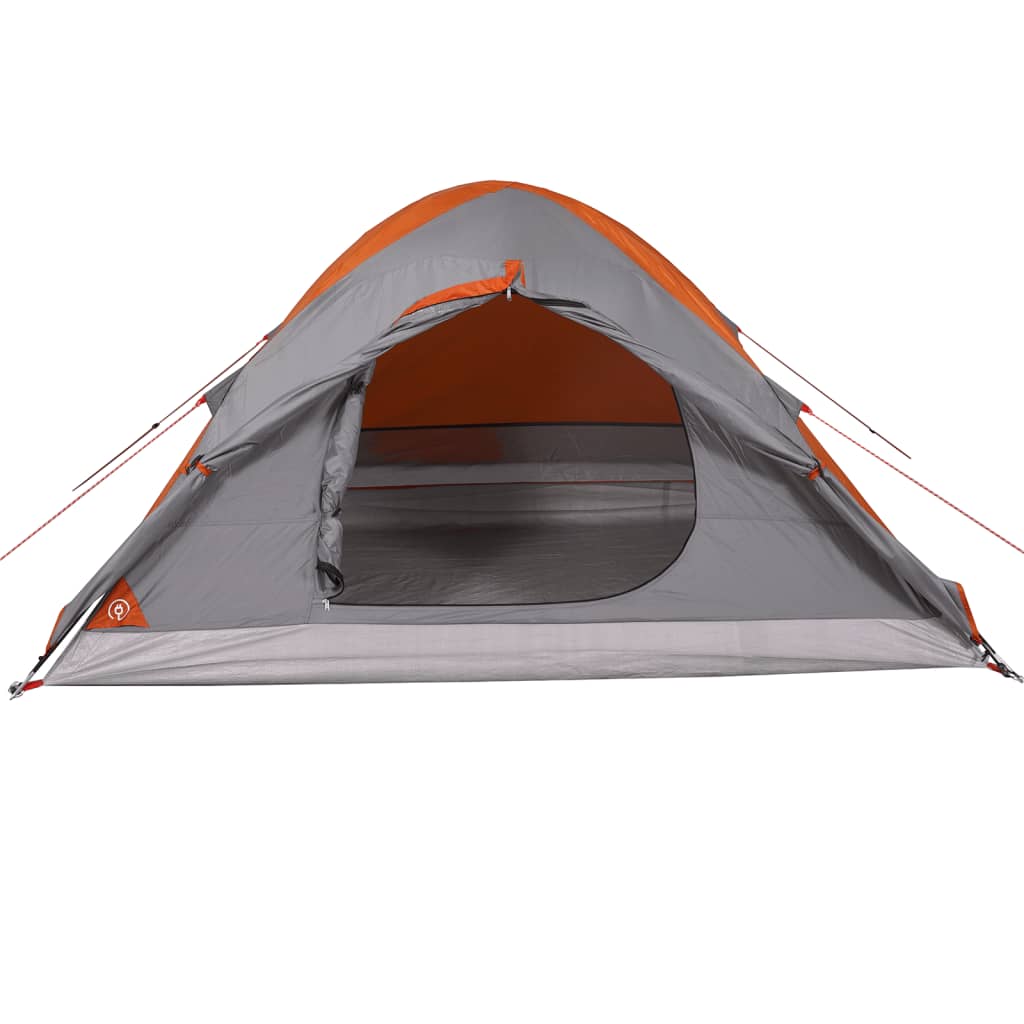 vidaXL Camping Tent Dome 2-Person Grey and Orange Waterproof