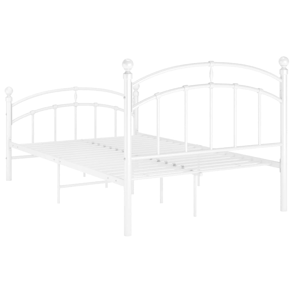 vidaXL Bed Frame without Mattress White Metal 120x200 cm