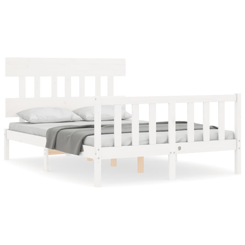 vidaXL Bed Frame without Mattress White 120x200 cm Solid Wood Pine