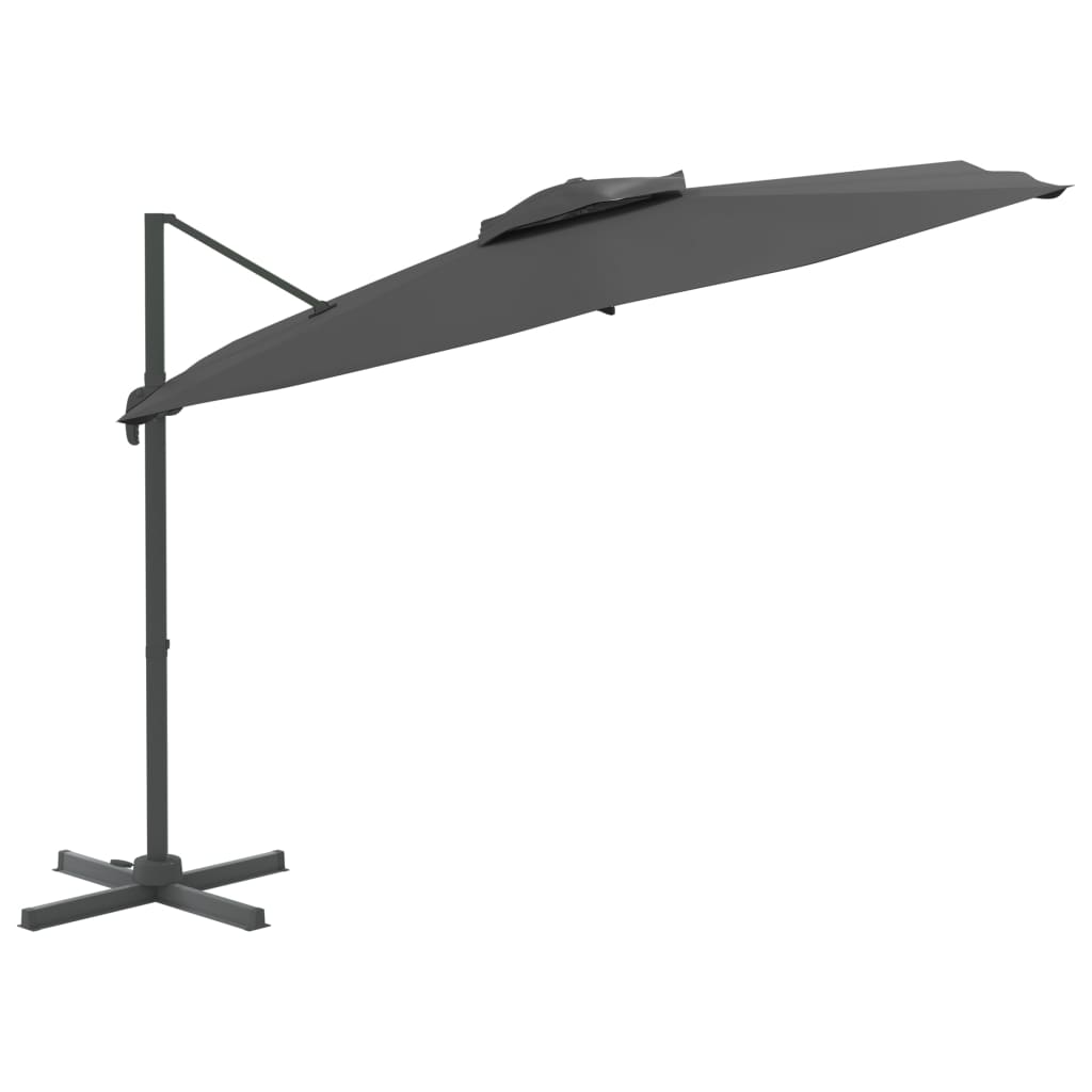 vidaXL Double Top Cantilever Garden Parasol Anthracite 400x300 cm