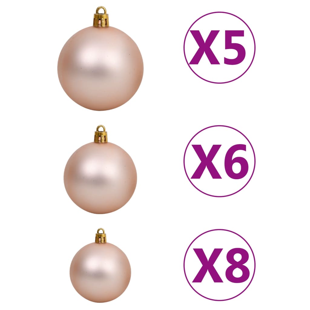 vidaXL Artificial Pre-lit Christmas Tree with Ball Set Pink 120 cm PVC