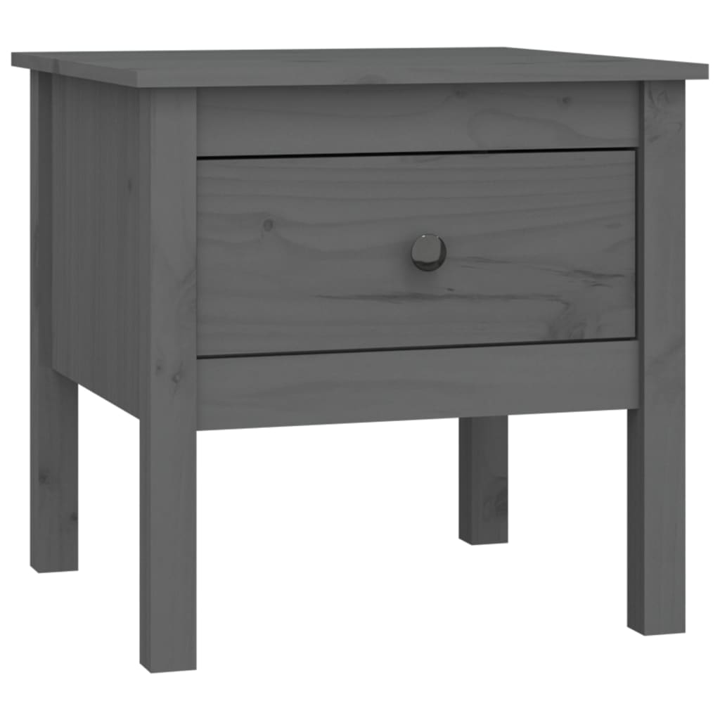 vidaXL Side Table Grey 50x50x49 cm Solid Wood Pine