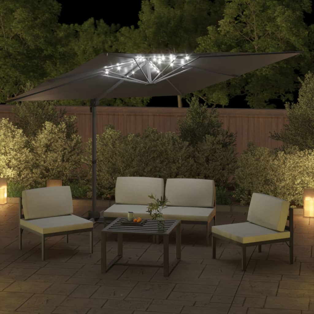 vidaXL LED Cantilever Garden Parasol Anthracite 400x300 cm