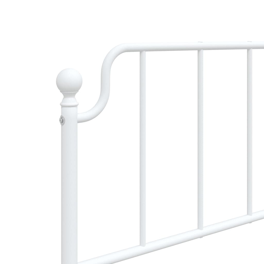 vidaXL Metal Bed Frame without Mattress with Headboard White 80x200 cm