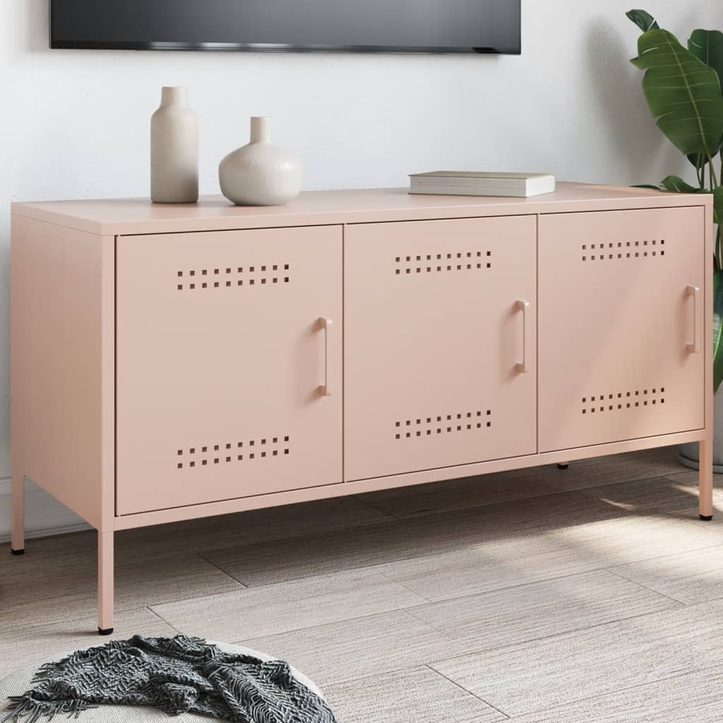 vidaXL TV Cabinet Pink 100.5x39x50.5 cm Steel