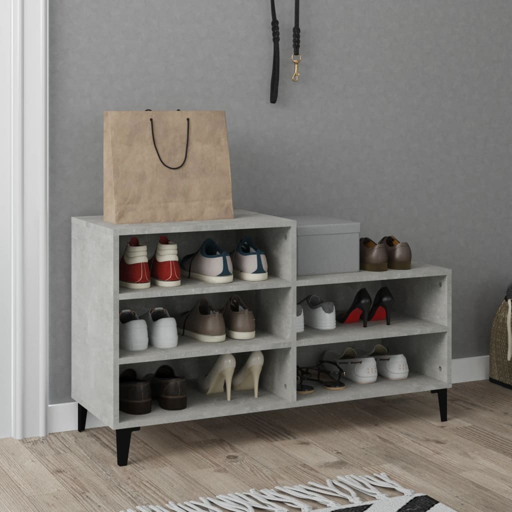 vidaXL Shoe Cabinet Concrete Grey 102x36x60 cm Engineered Wood