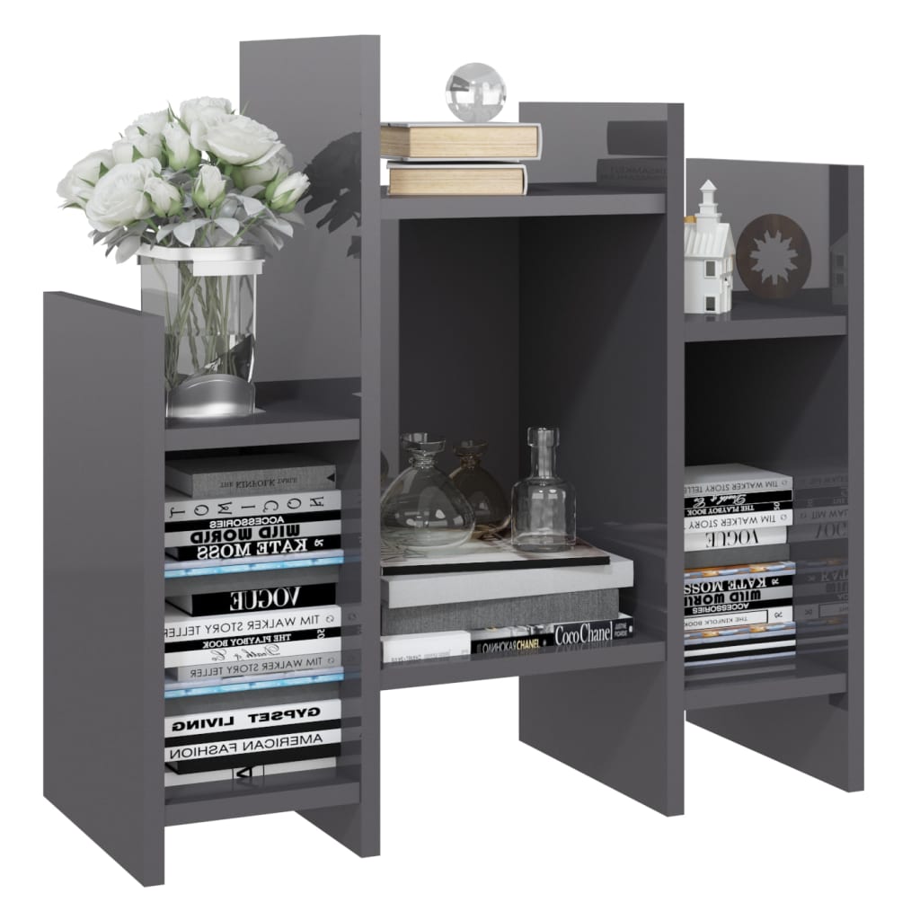 vidaXL Side Cabinet High Gloss Grey 60x26x60 cm Engineered Wood