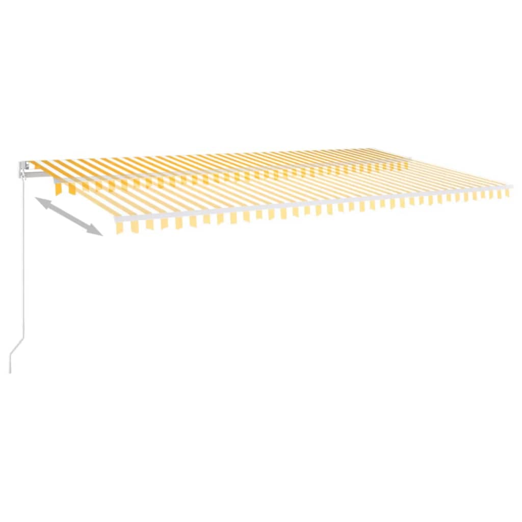 vidaXL Manual Retractable Awning with LED 600x300 cm Yellow and White