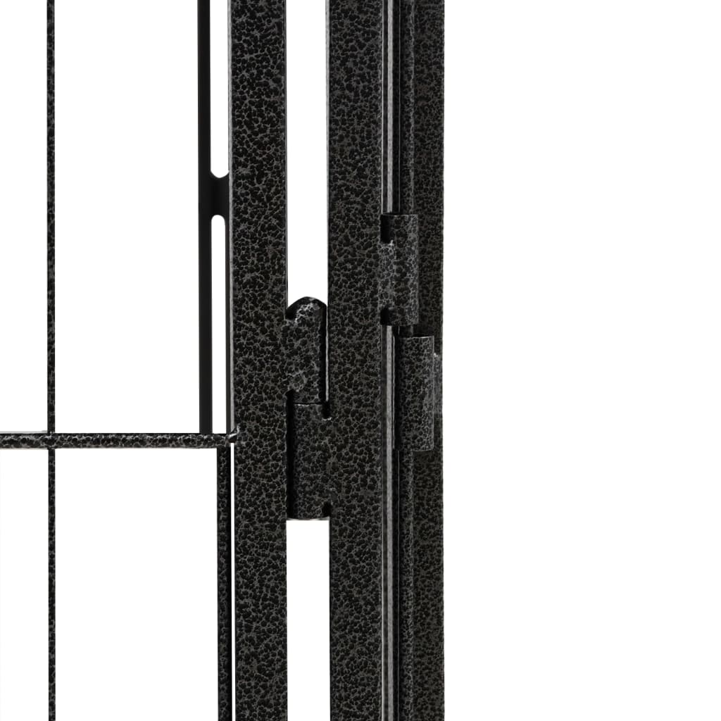 vidaXL 16-Panel Dog Playpen Black 50x100 cm Powder-coated Steel