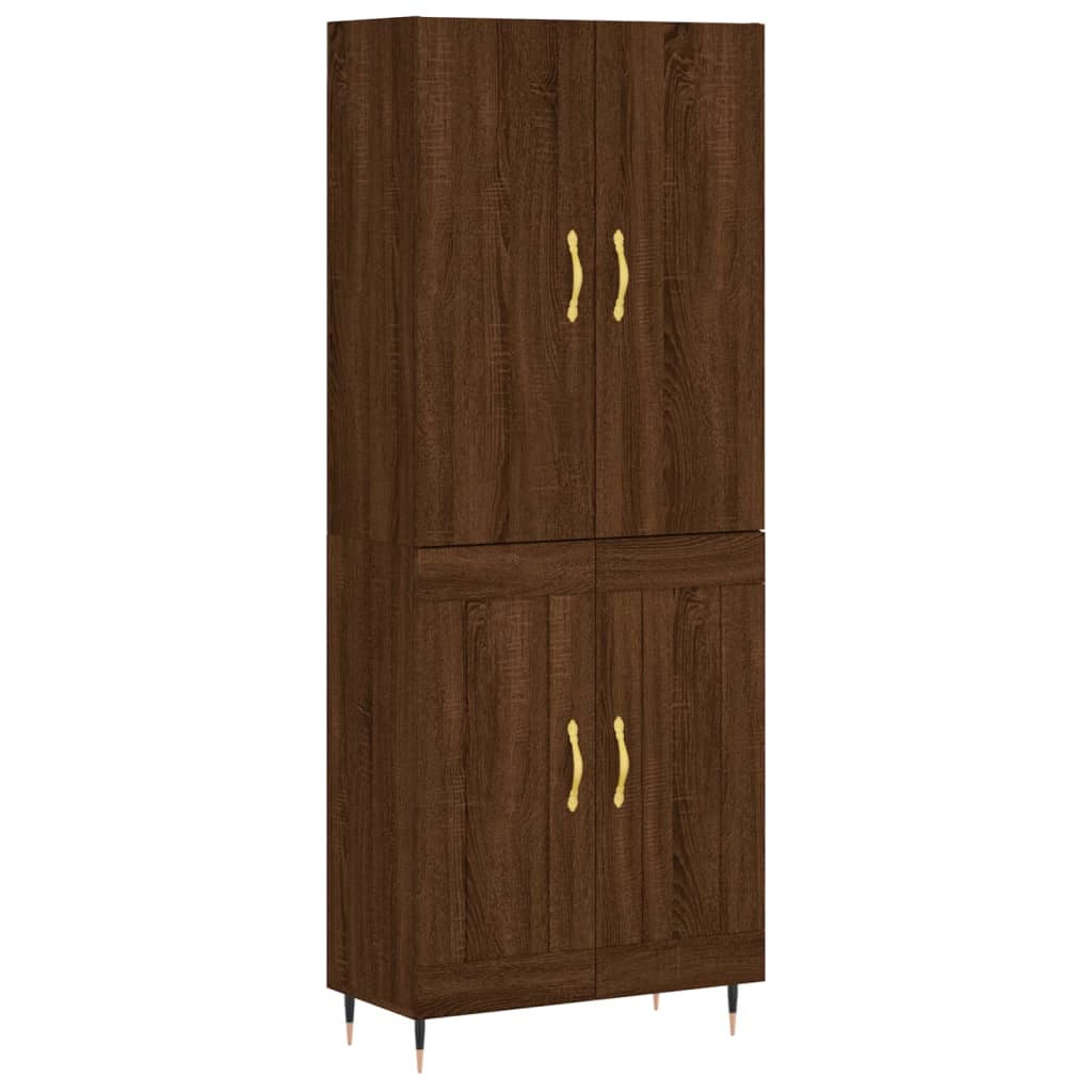 vidaXL Highboard Brown Oak 69.5x34x180 cm Engineered Wood