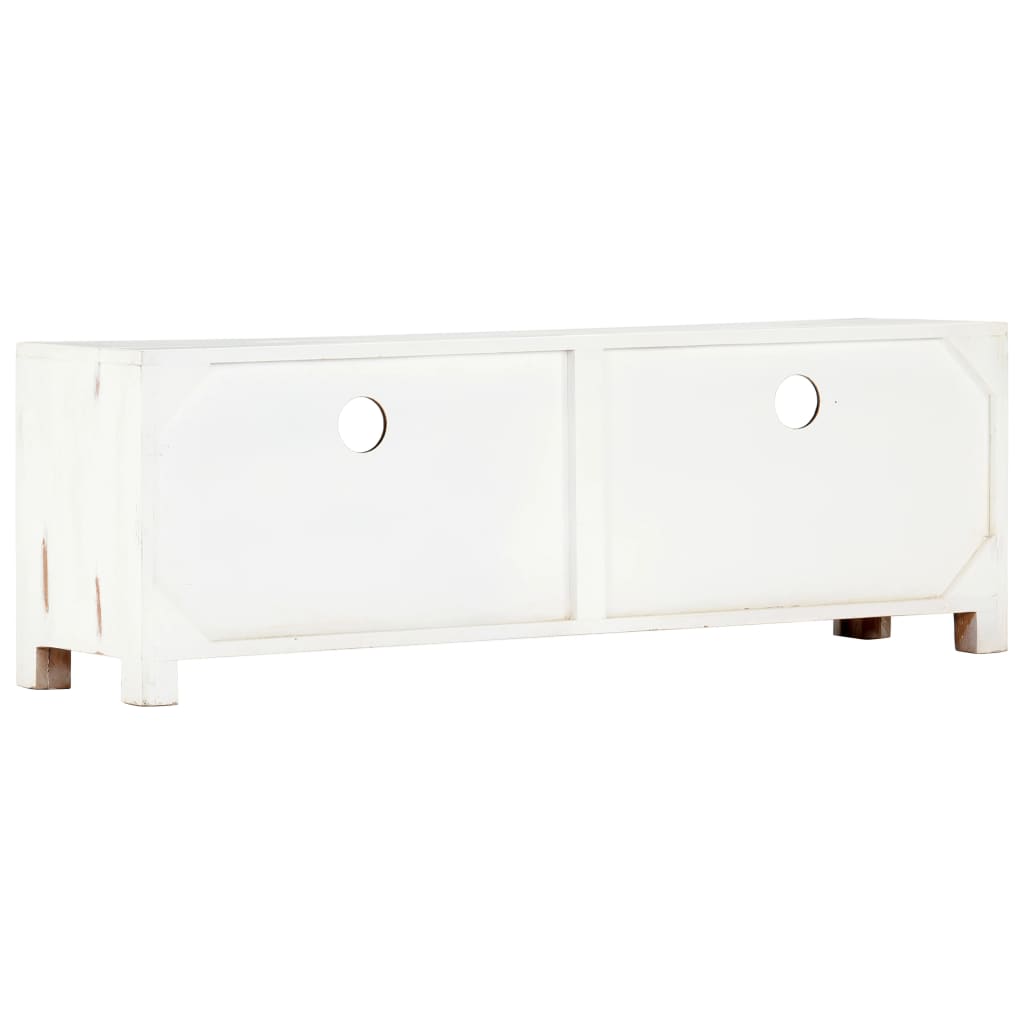 vidaXL TV Cabinet White 120x30x40 cm Solid Acacia Wood