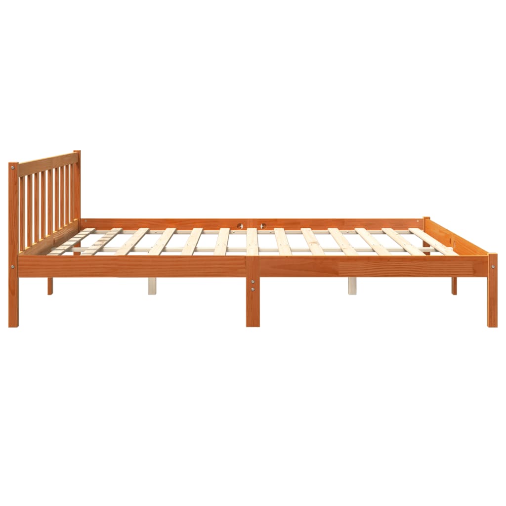 vidaXL Bed Frame without Mattress Wax Brown 180x200 cm Super King Solid Wood Pine