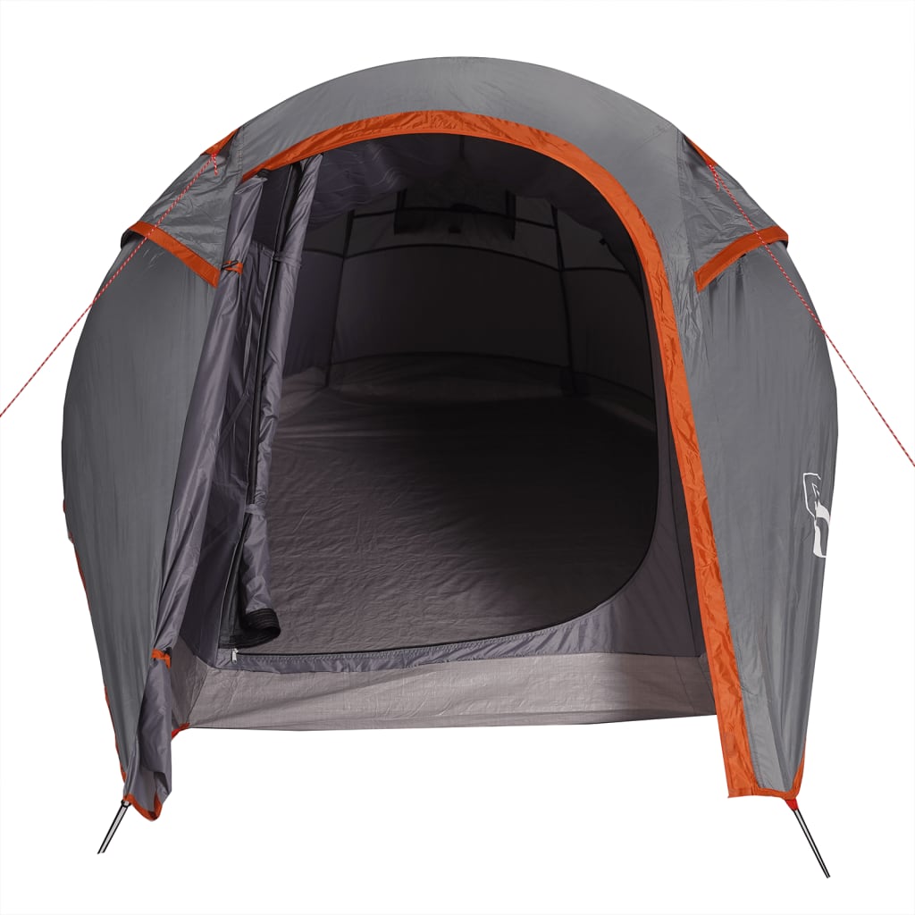 vidaXL Camping Tent Tunnel 2-Person Grey and Orange Waterproof