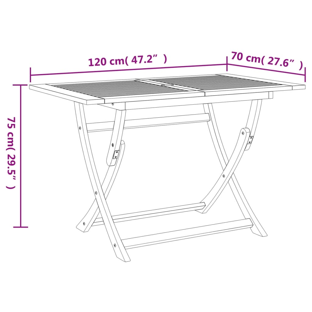 vidaXL 5 Piece Garden Dining Set Solid Wood Acacia