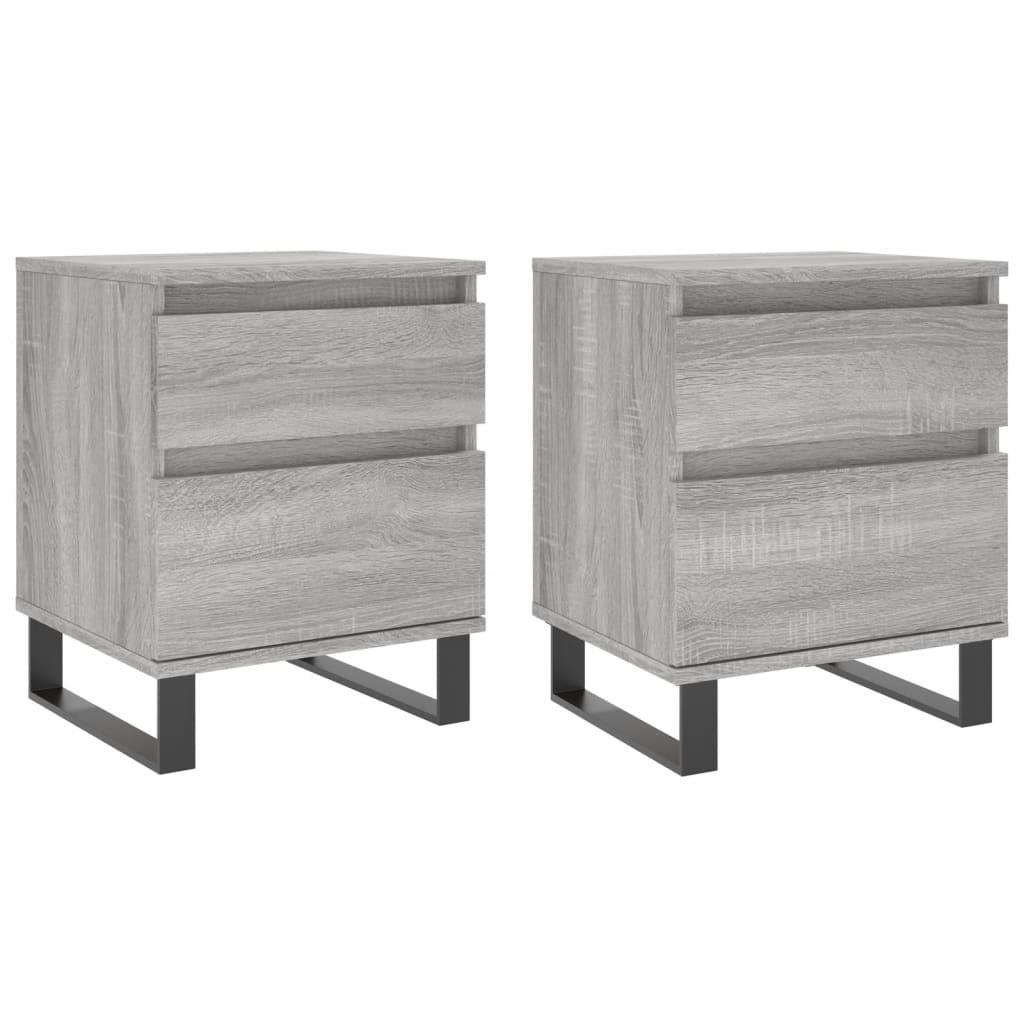 vidaXL Bedside Cabinets 2 pcs Grey Sonoma 40x35x50 cm Engineered Wood