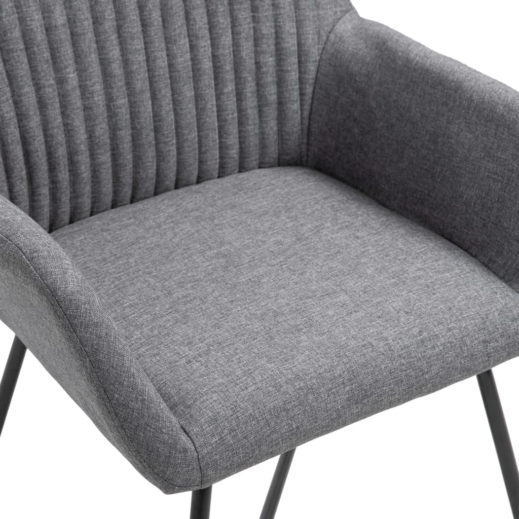 vidaXL Dining Chairs 2 pcs Dark Grey Fabric