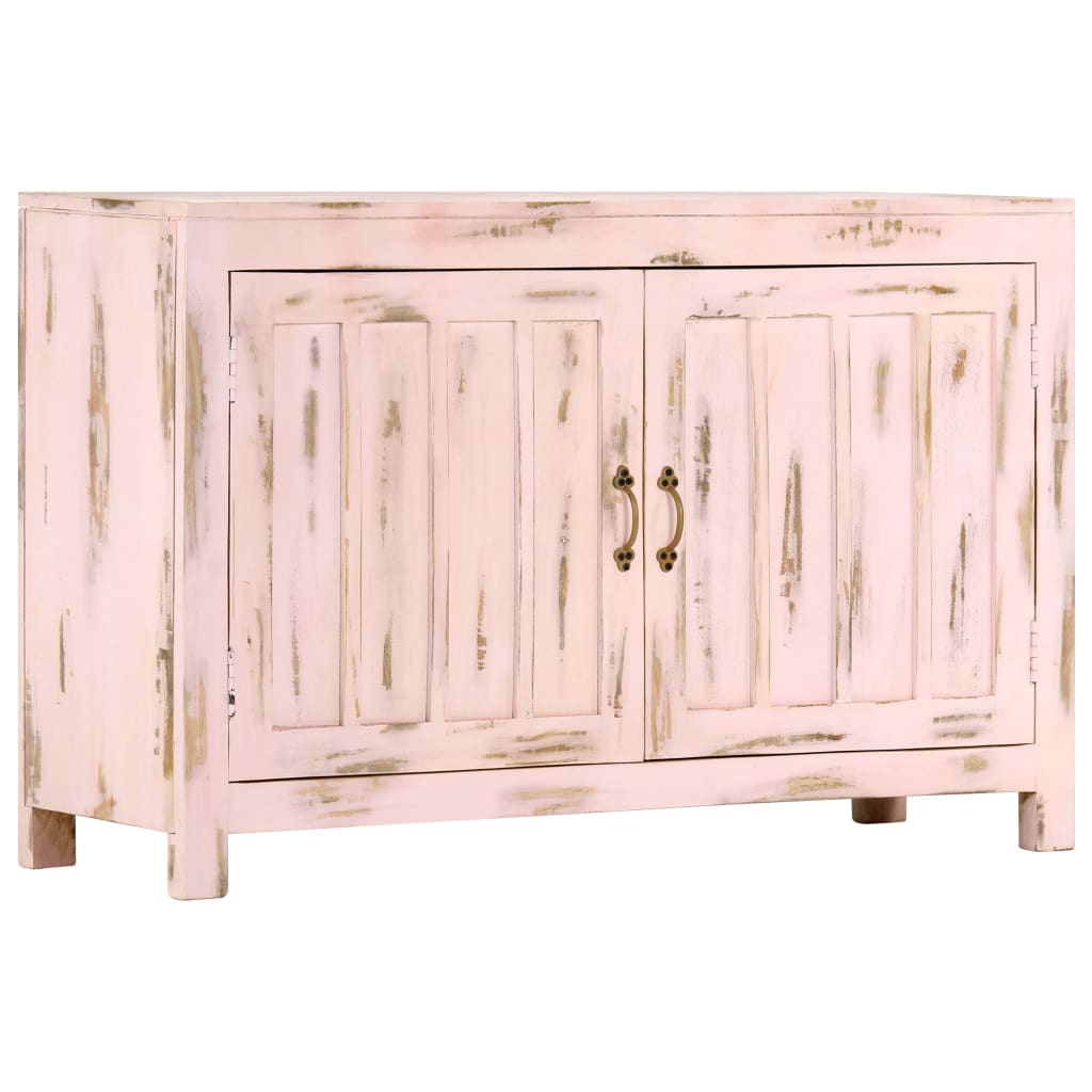 vidaXL Sideboard Light Pink 110x35x70 cm Solid Mango Wood