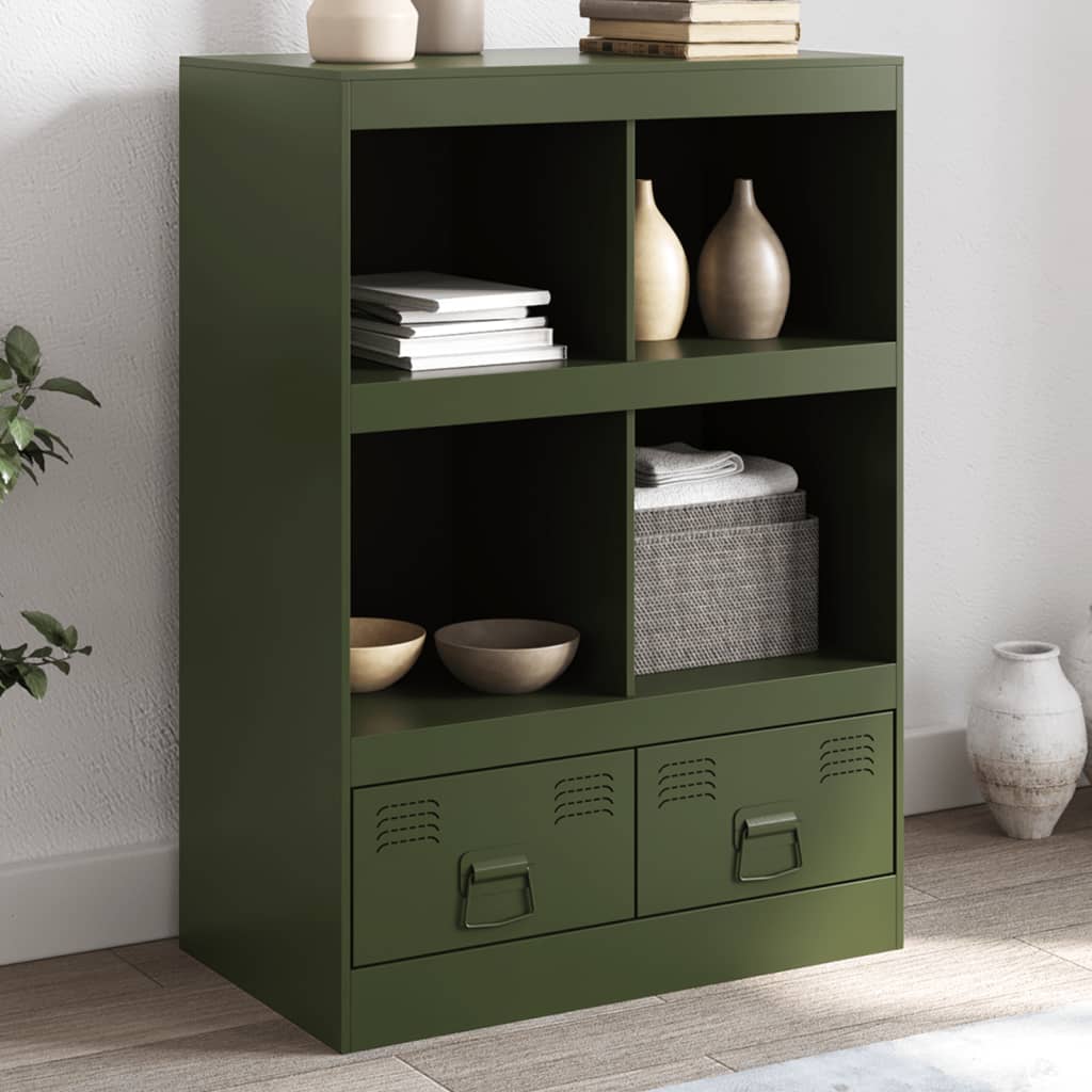 vidaXL Highboard Olive Green 67x39x95 cm Steel