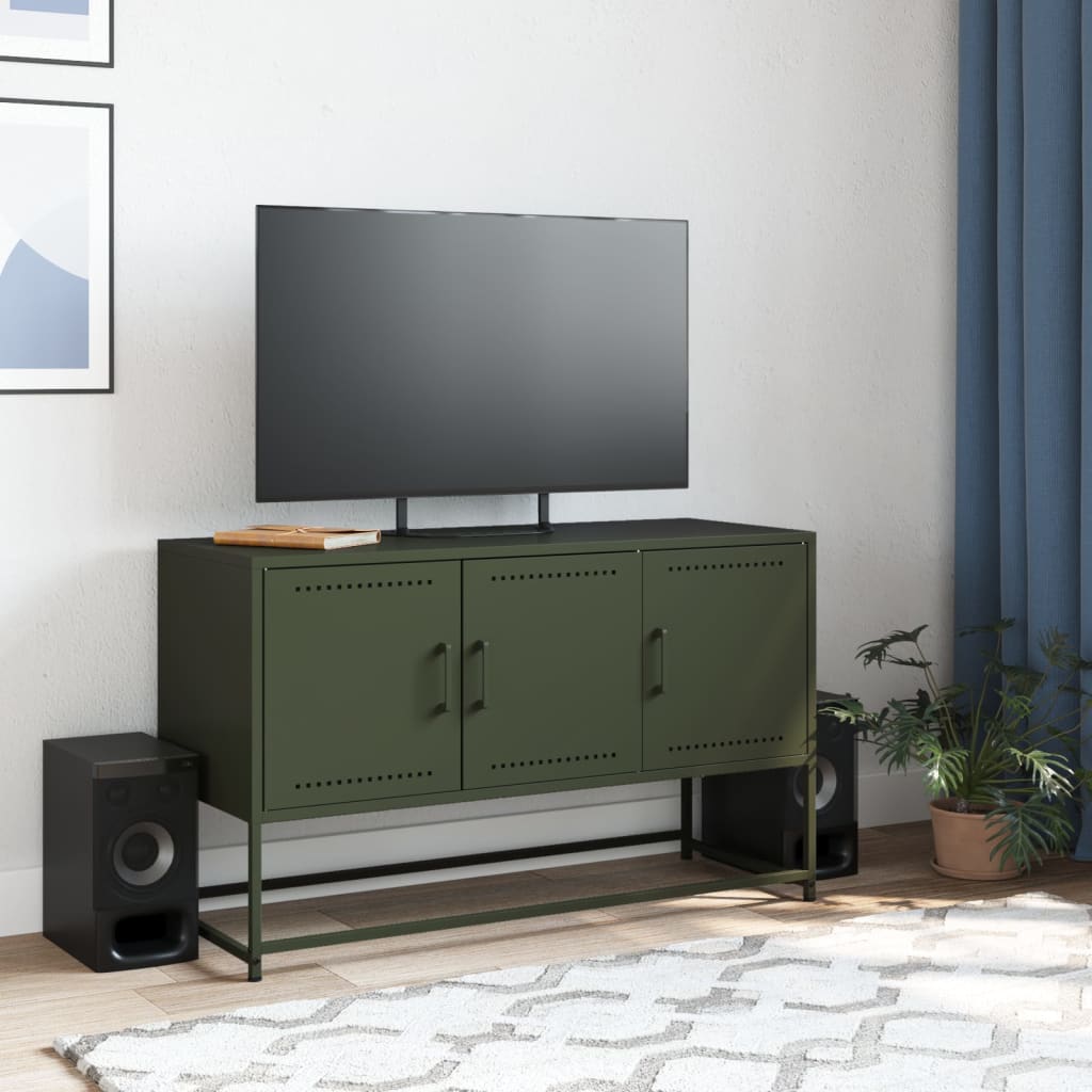 vidaXL TV Cabinet Olive Green 100.5x39x60.5 cm Steel