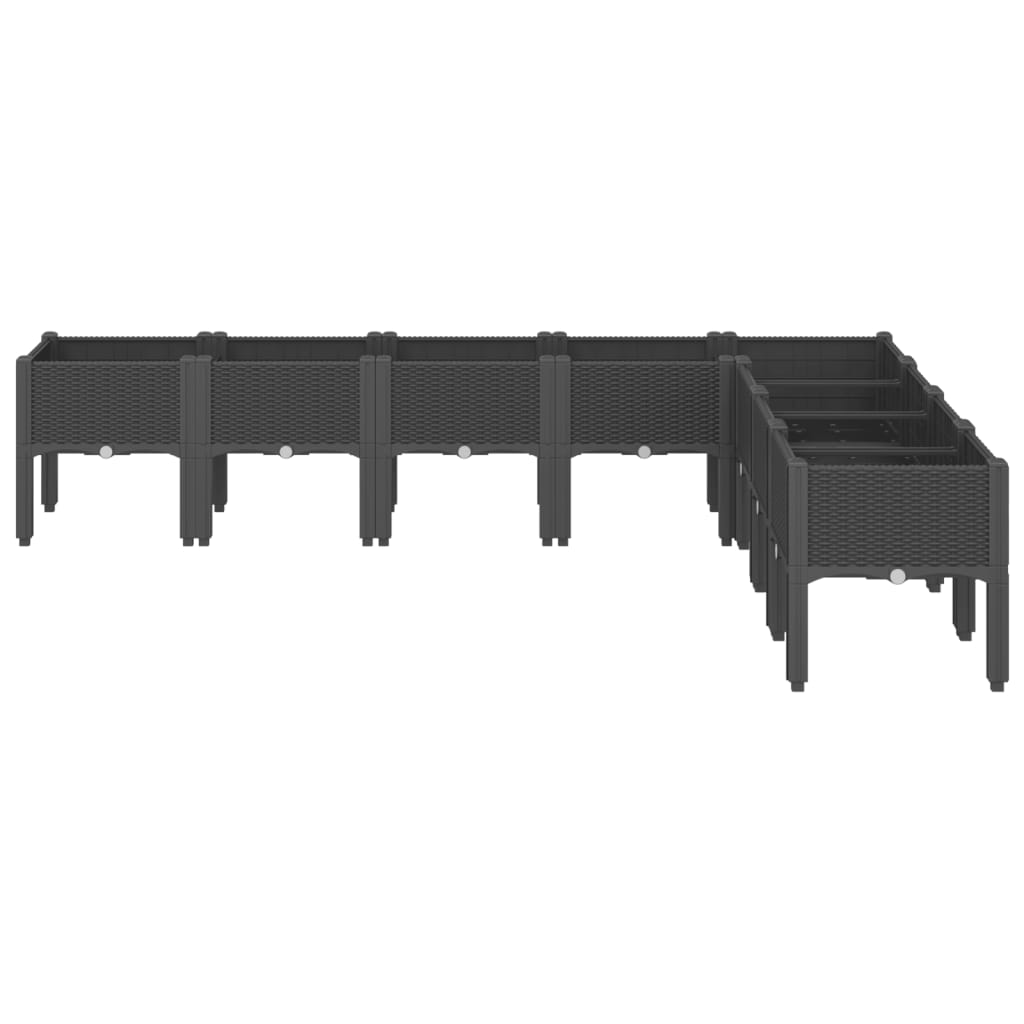 vidaXL Garden Planter with Legs Black 200x160x42 cm PP