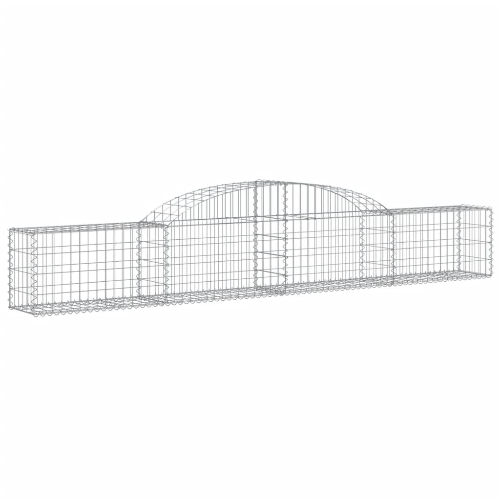 vidaXL Arched Gabion Baskets 13 pcs 300x30x40/60 cm Galvanised Iron