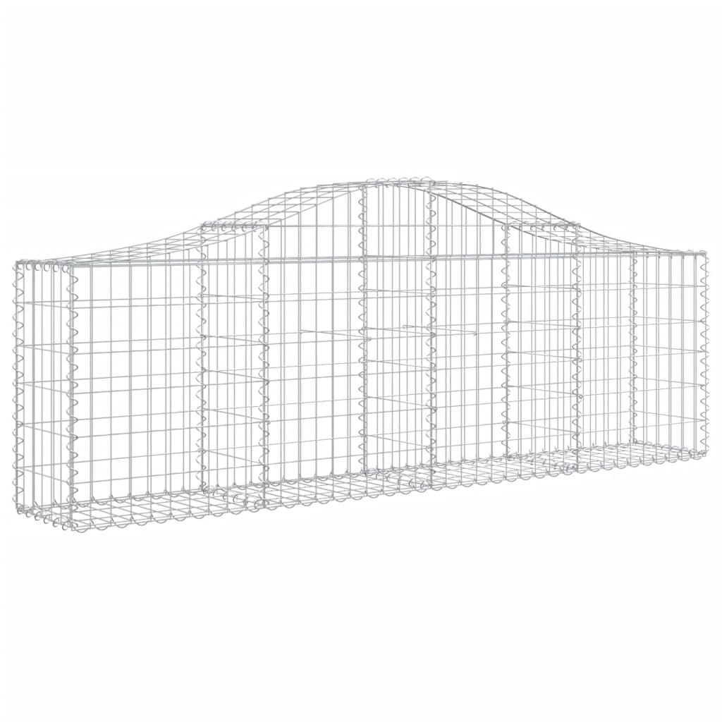 vidaXL Arched Gabion Baskets 6 pcs 200x30x60/80 cm Galvanised Iron