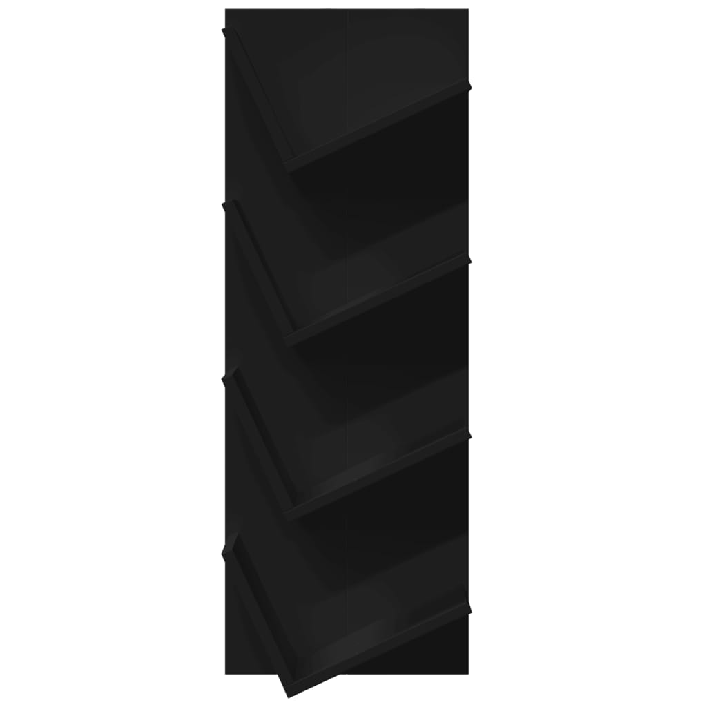 vidaXL Wall Bookshelf 4-Tier Black 33x16x90 cm