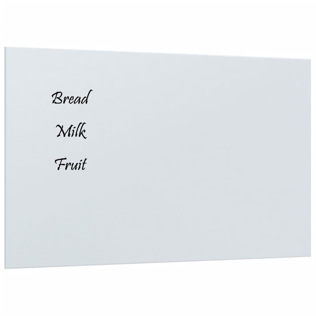 vidaXL Wall-mounted Magnetic Board White 80x50 cm Tempered Glass