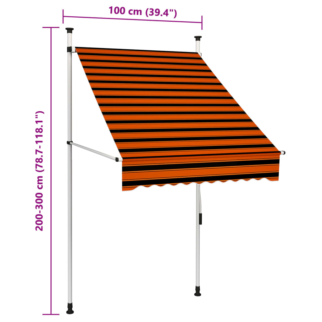 vidaXL Retractable Awning Cream 250x150 cm Fabric and Steel