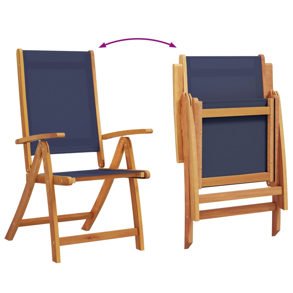 vidaXL Folding Garden Chairs 2 pcs Solid Wood Acacia and Textilene