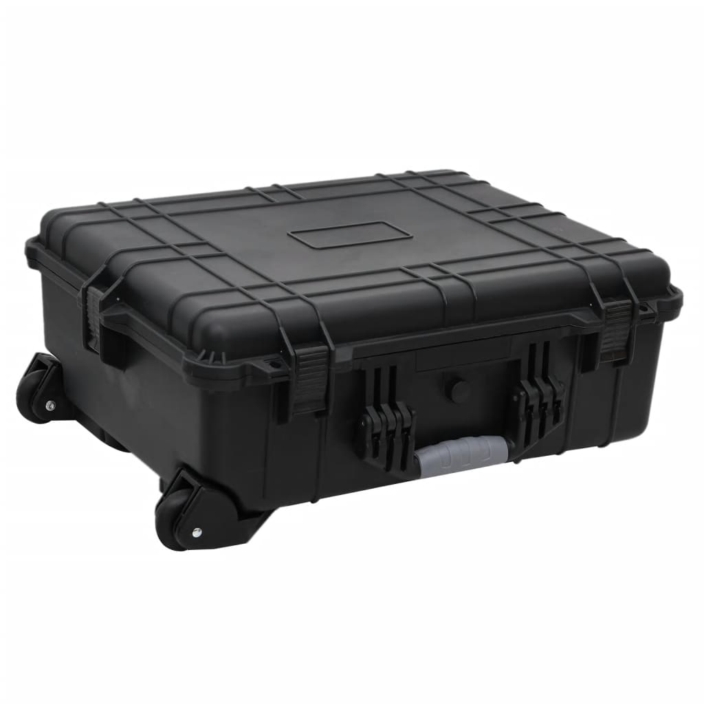 vidaXL Wheeled Flight Case Black 63x50x23 cm PP