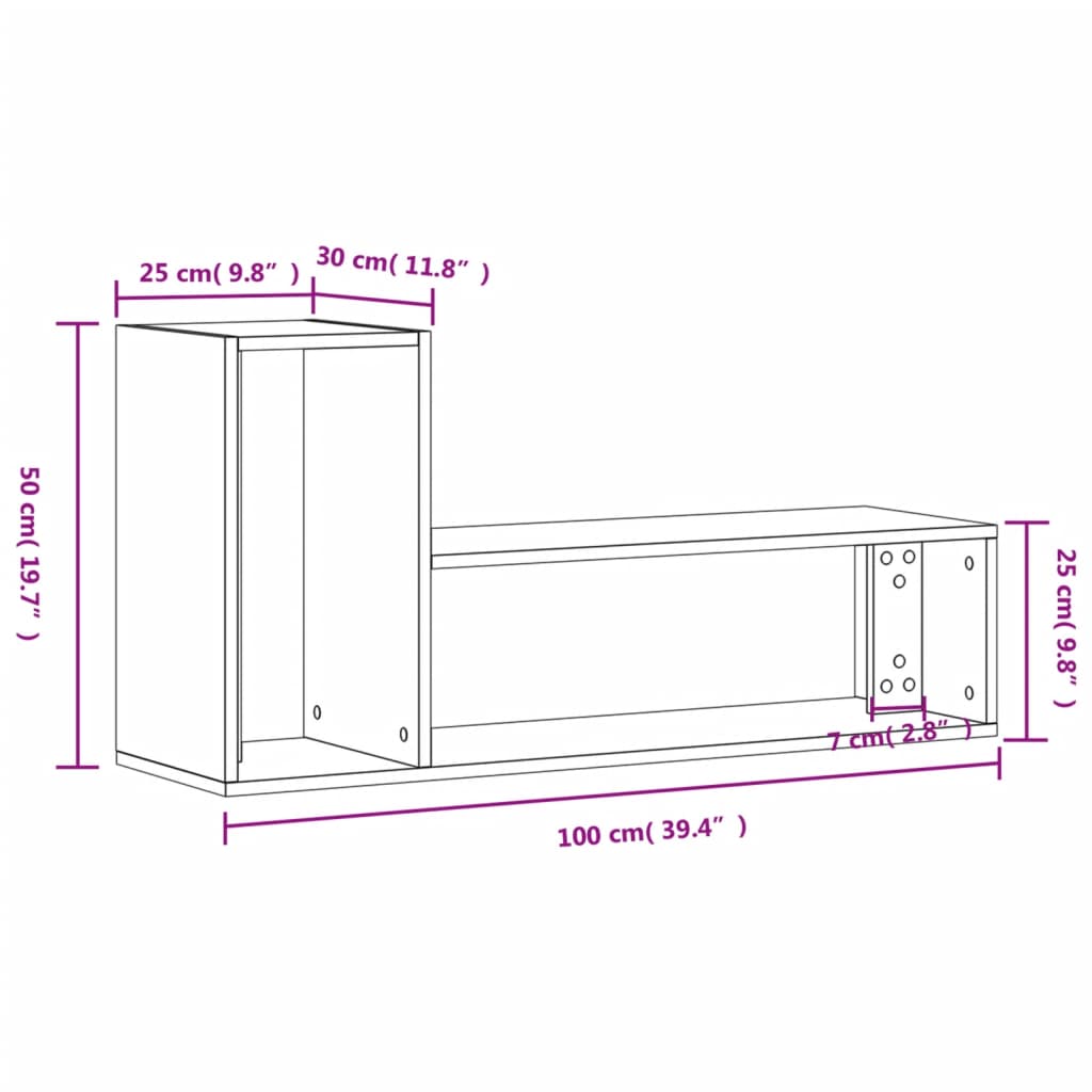 vidaXL TV Cabinets 2 pcs Grey Sonoma 100x30x50 cm Engineered Wood