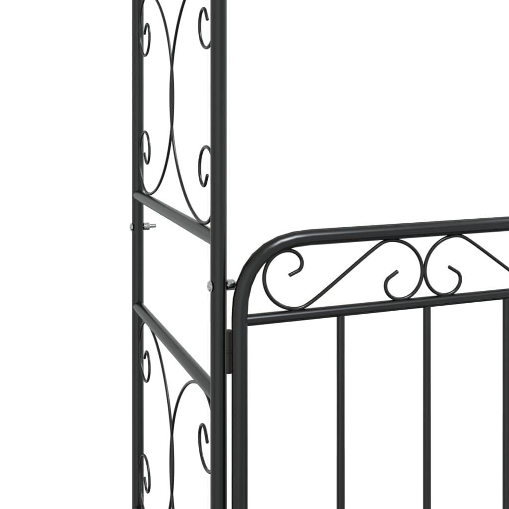 vidaXL Garden Arch with Gate Black 108x45x235 cm Steel