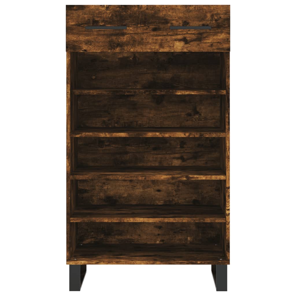 vidaXL Shoe Cabinet Smoked Oak 60x35x105 cm Engineered Wood