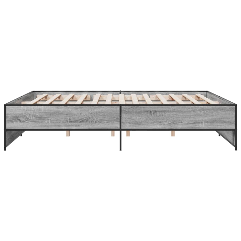 vidaXL Bed Frame without Mattress Grey Sonoma 200x200 cm