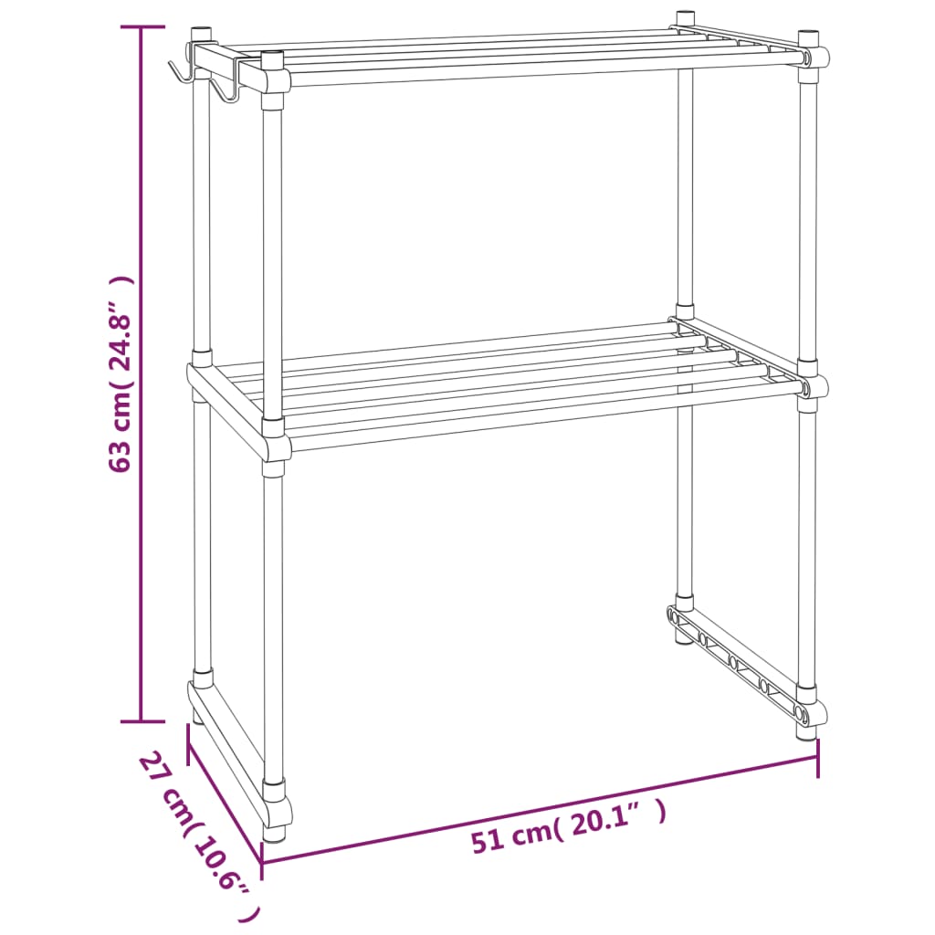 vidaXL Microwave Shelf White 51x27x63 cm Aluminium