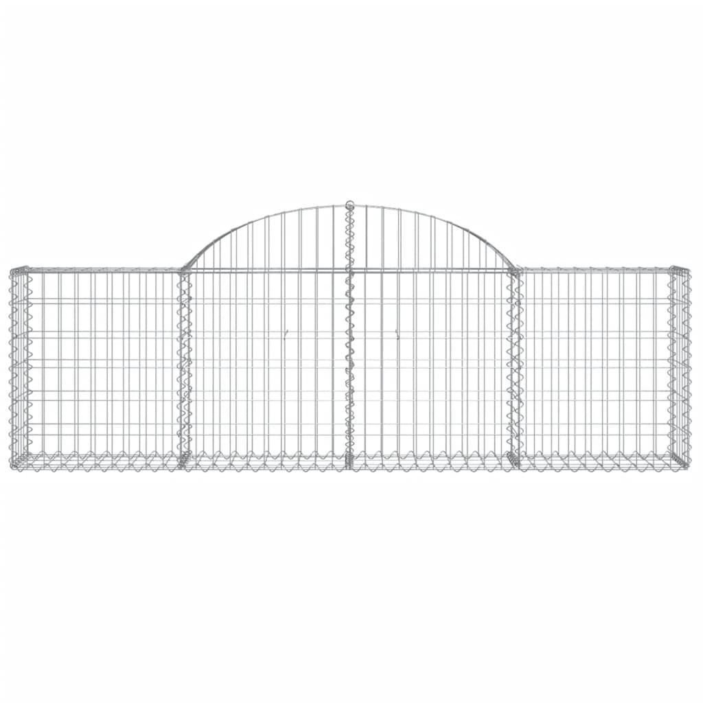 vidaXL Arched Gabion Baskets 13 pcs 200x30x60/80 cm Galvanised Iron