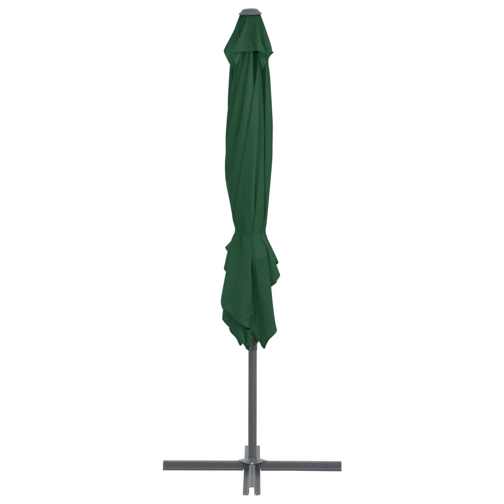 vidaXL Cantilever Garden Parasol with Steel Pole Green 250x250 cm